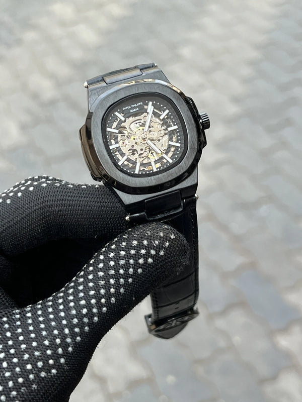 Pate_k Phillipe Automatic Leather Black