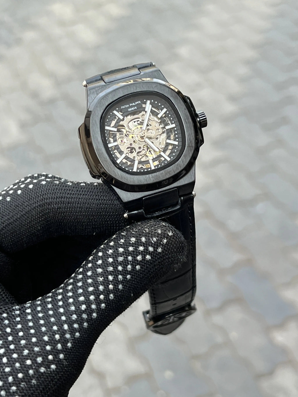Pate_k Phillipe Automatic Leather Black
