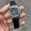 Pate_k Phillipe Automatic Leather Blue Silver