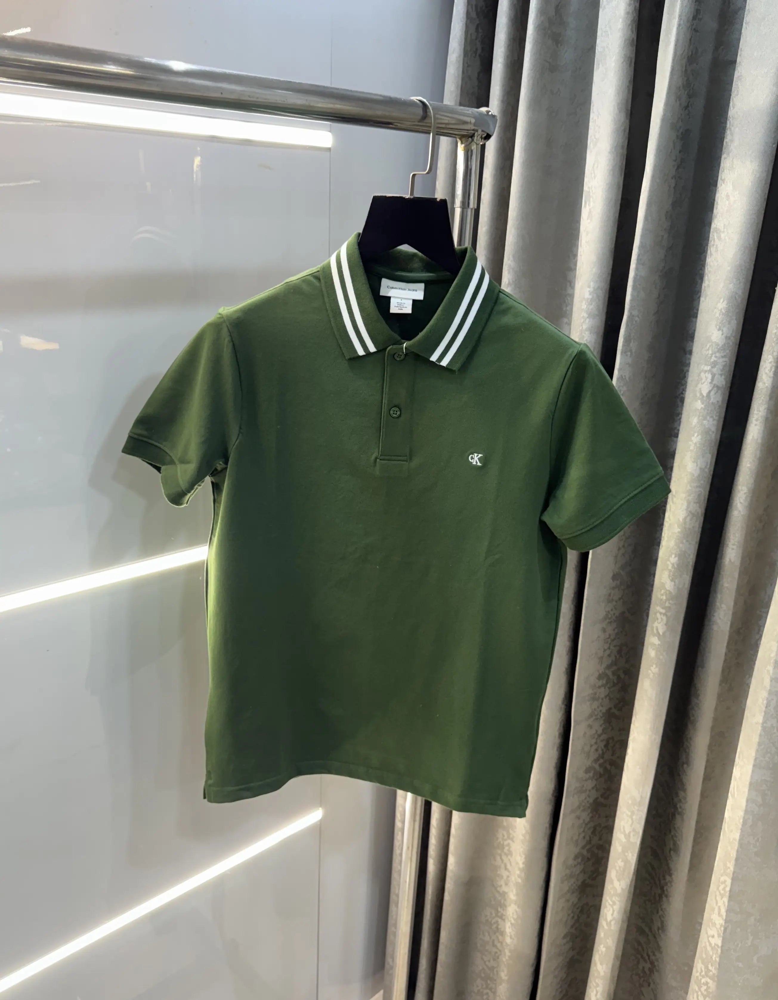 Calvin  Klein Olive Embroidery Logo Premium Polo T-Shirt Secondary image