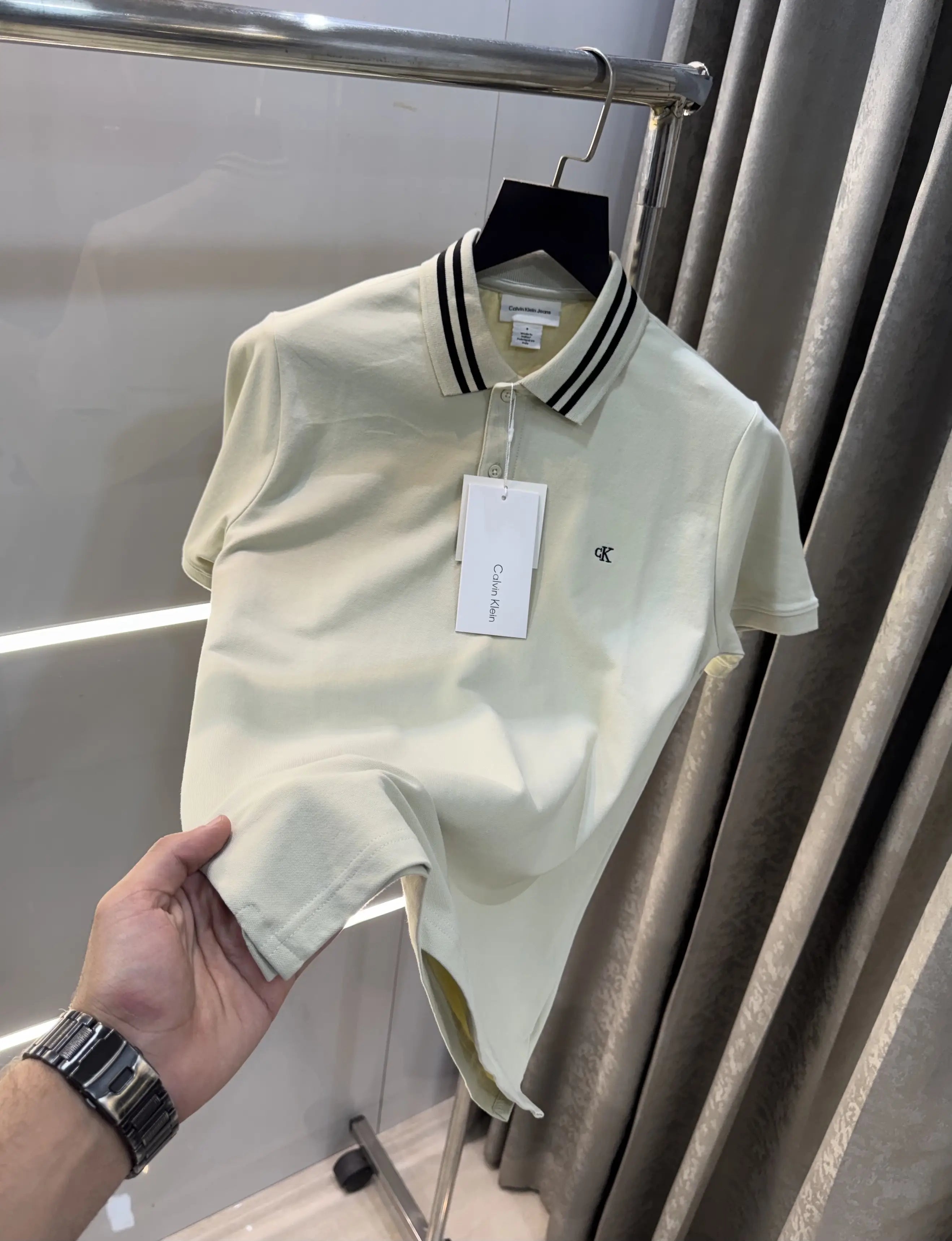 Calvin  Klein Cream Embroidery Logo Premium Polo T-Shirt Secondary image