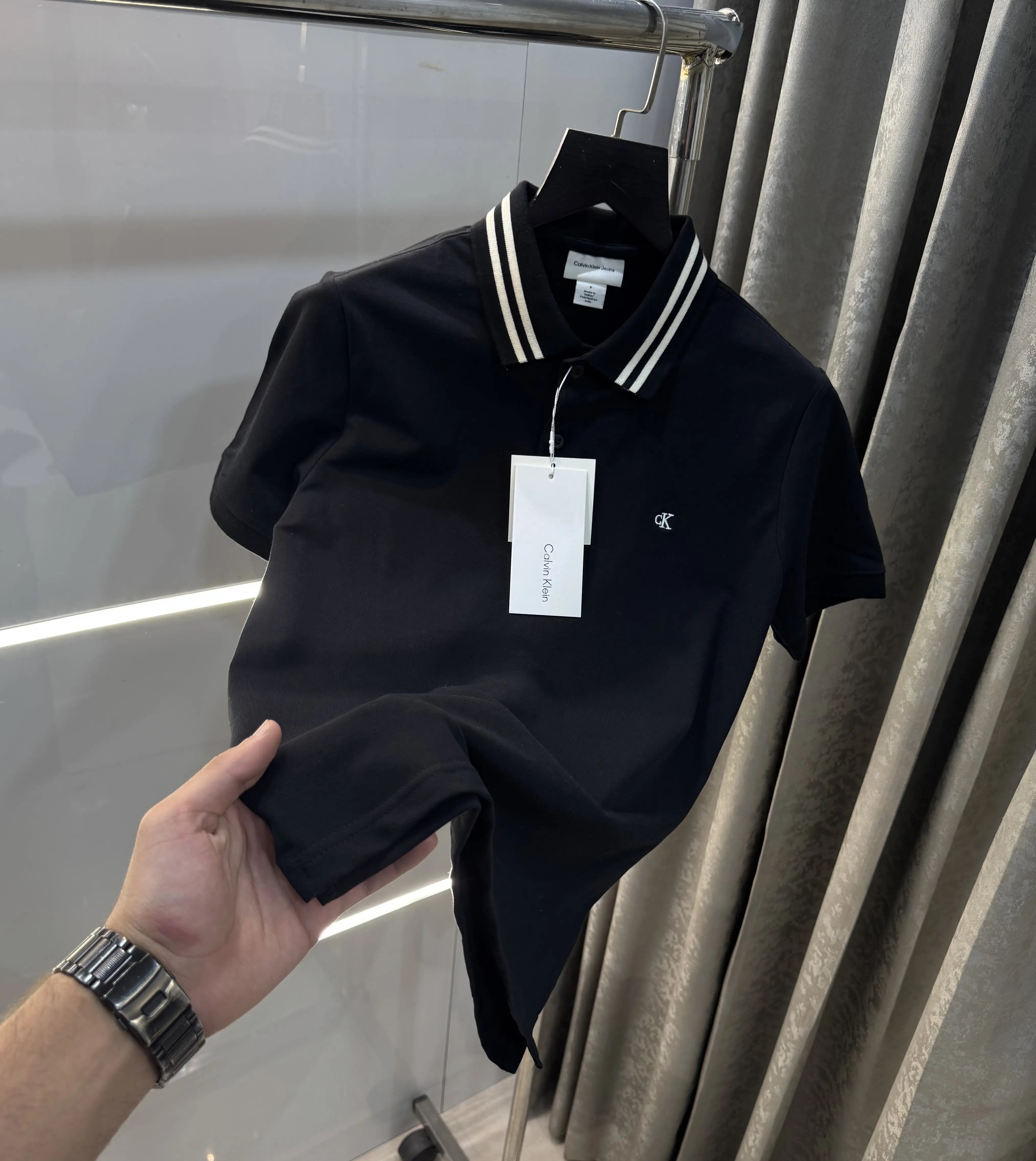 Calvin  Klein Black Embroidery Logo Premium Polo T-Shirt Main image