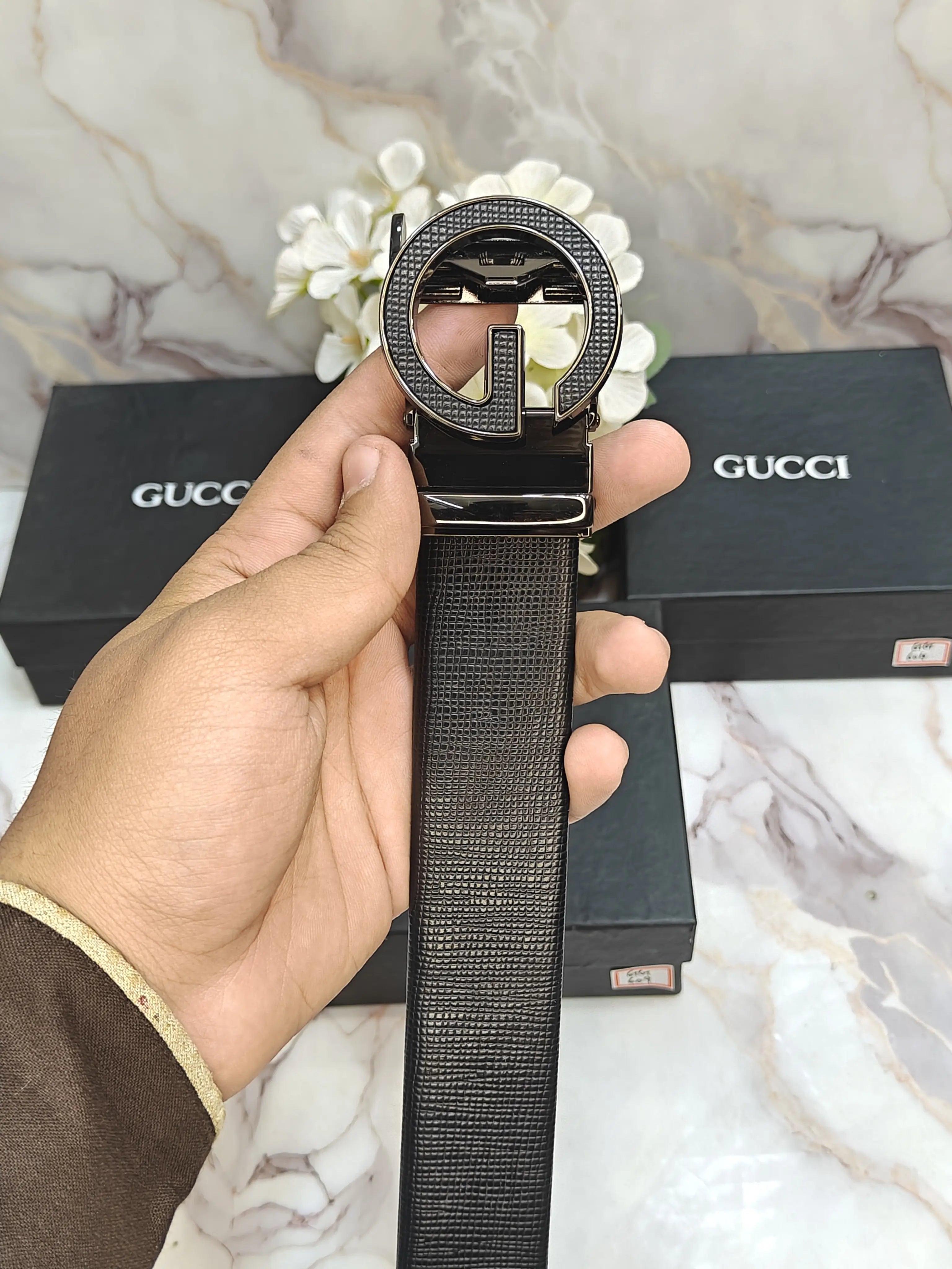 GG GUCCI PREMIUM QUALITY IMP AUTOLOCK BELT WITH OG BOX GG-621