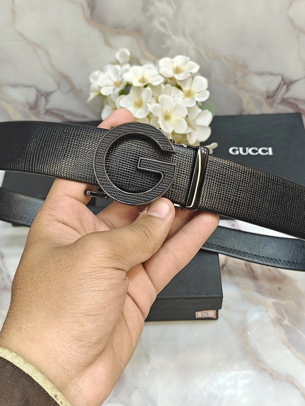 GG GUCCI PREMIUM QUALITY IMP AUTOLOCK BELT WITH OG BOX GG-621