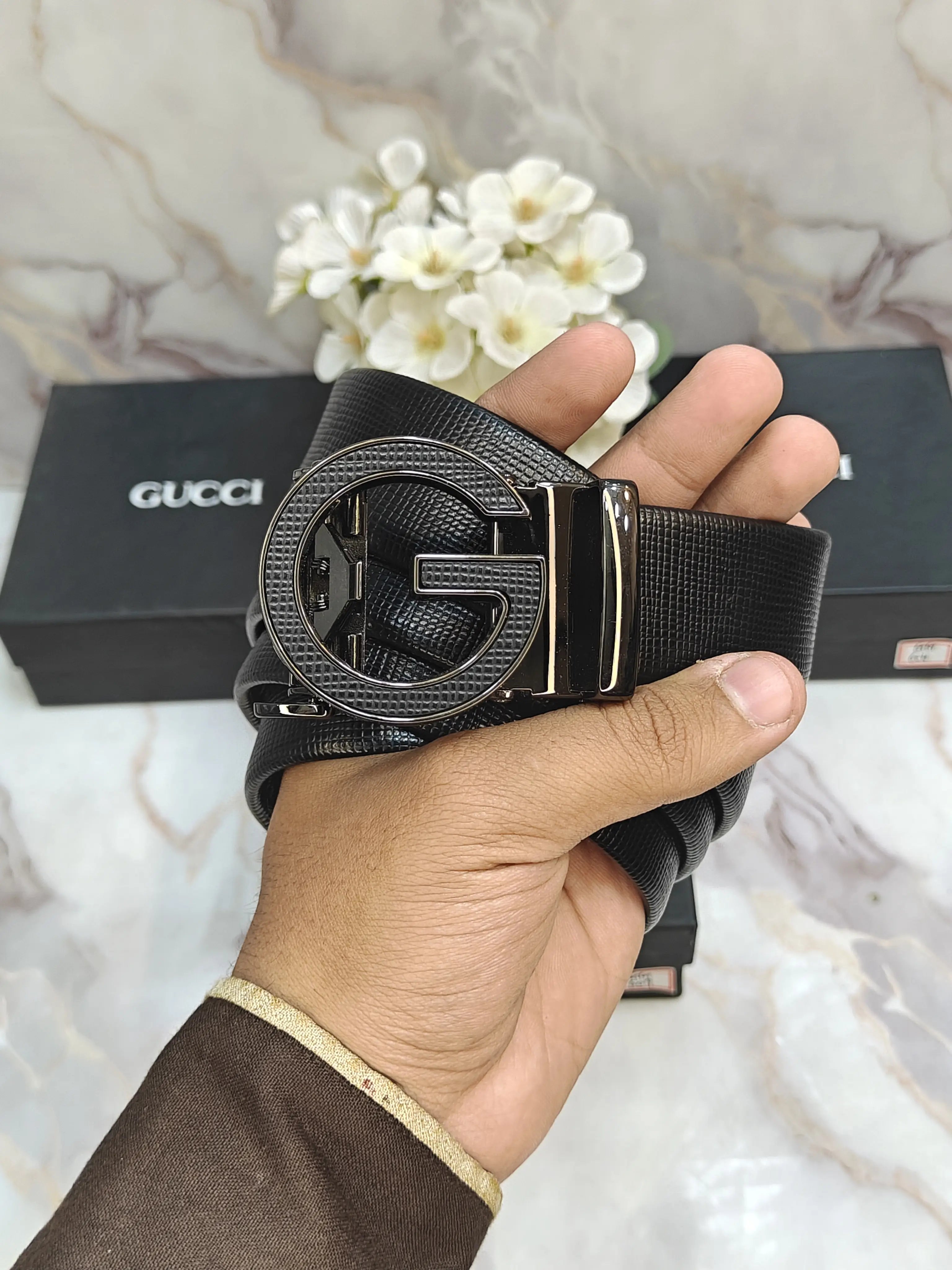 GG GUCCI PREMIUM QUALITY IMP AUTOLOCK BELT WITH OG BOX GG-621