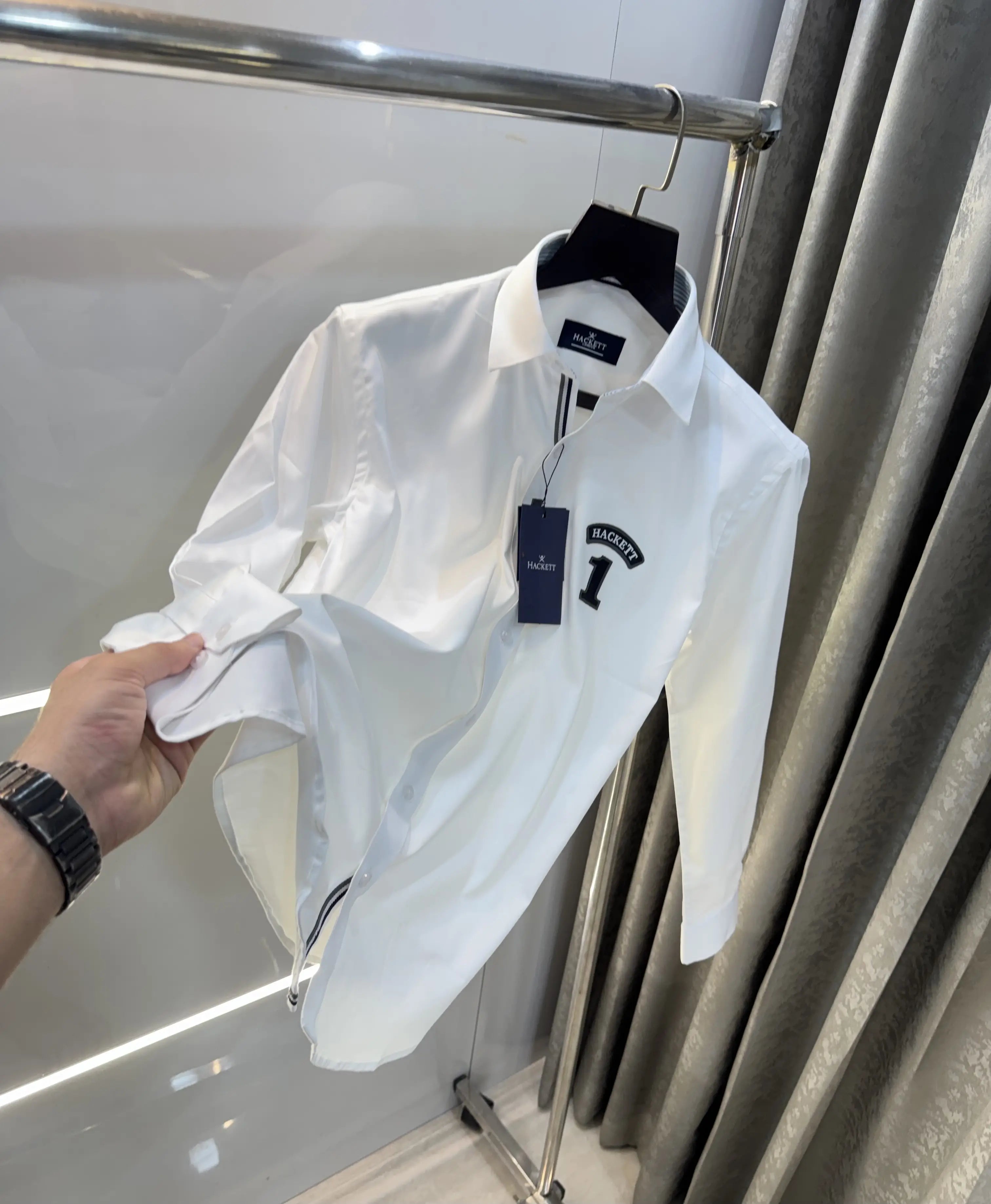 Hacket White Logo Work Premium Shirt
