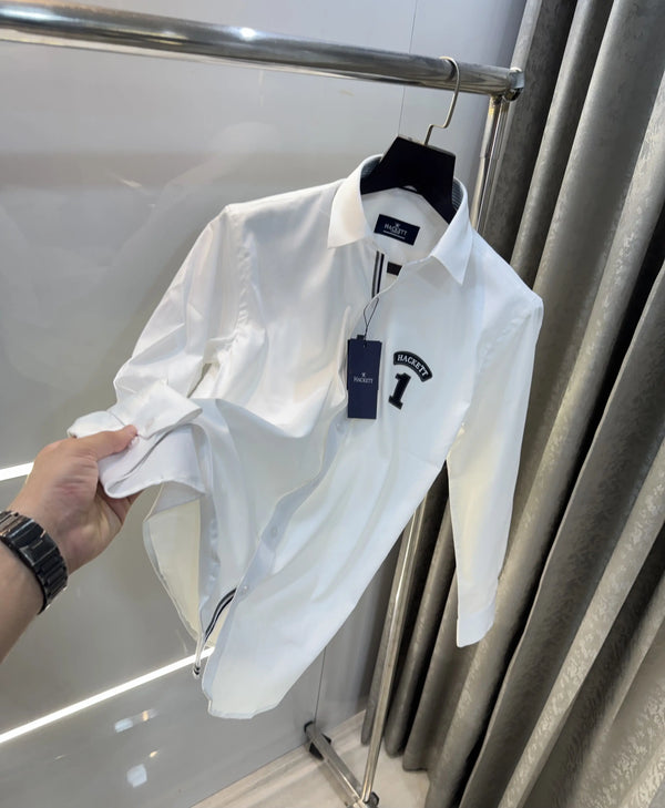 Hacket White Logo Work Premium Shirt