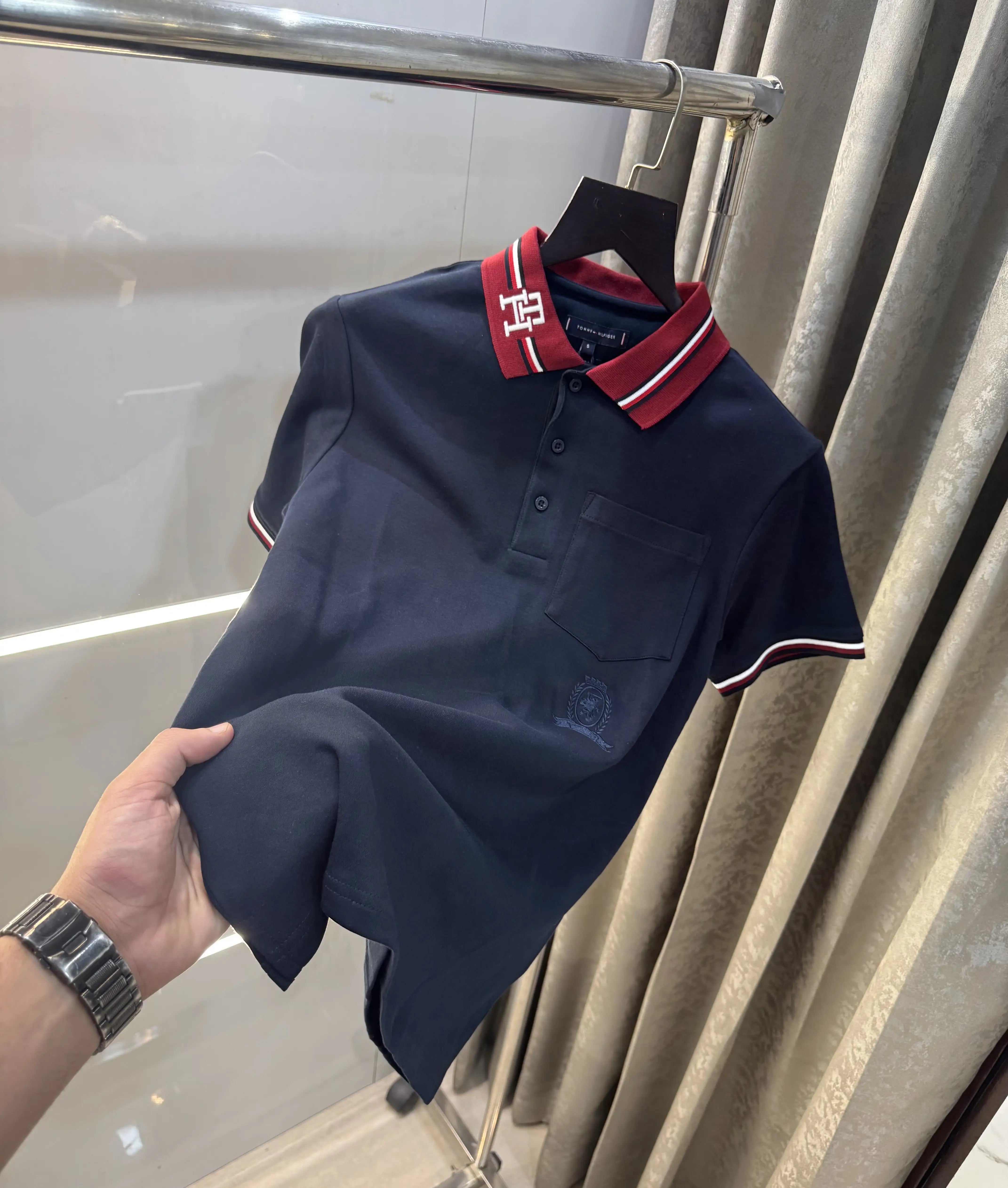 Tomm y Hilfiger Navy Blue Logo Work Premium Polo T-Shirt Main image
