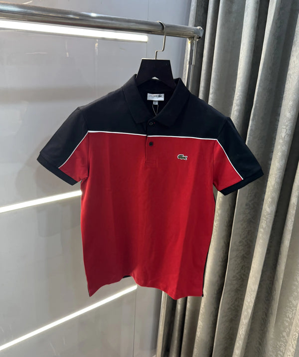 Lacost e Red Embroidery Logo Premium Polo T-Shirt