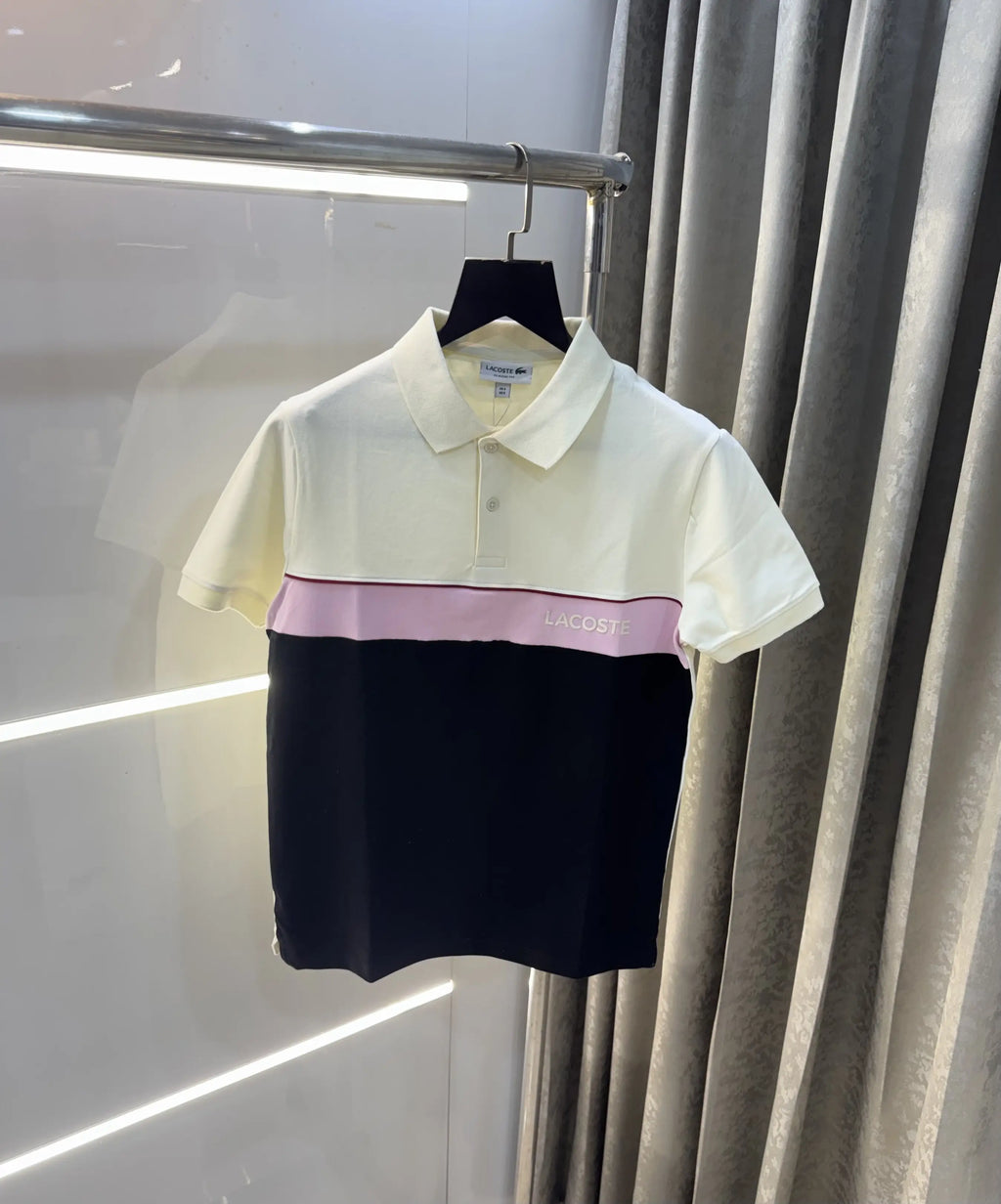 Lacost e Cream Embroidery Logo Premium Polo T-Shirt