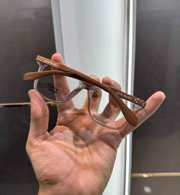 Mont Blanc Grey Wooden Premium Glasses 5186