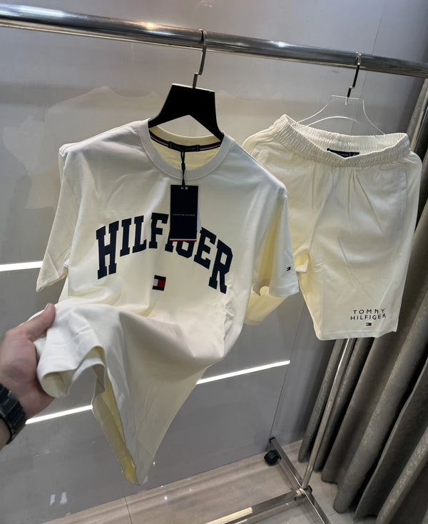 Tommy Hilfiger Cream Logo Work Imported Premium cord set