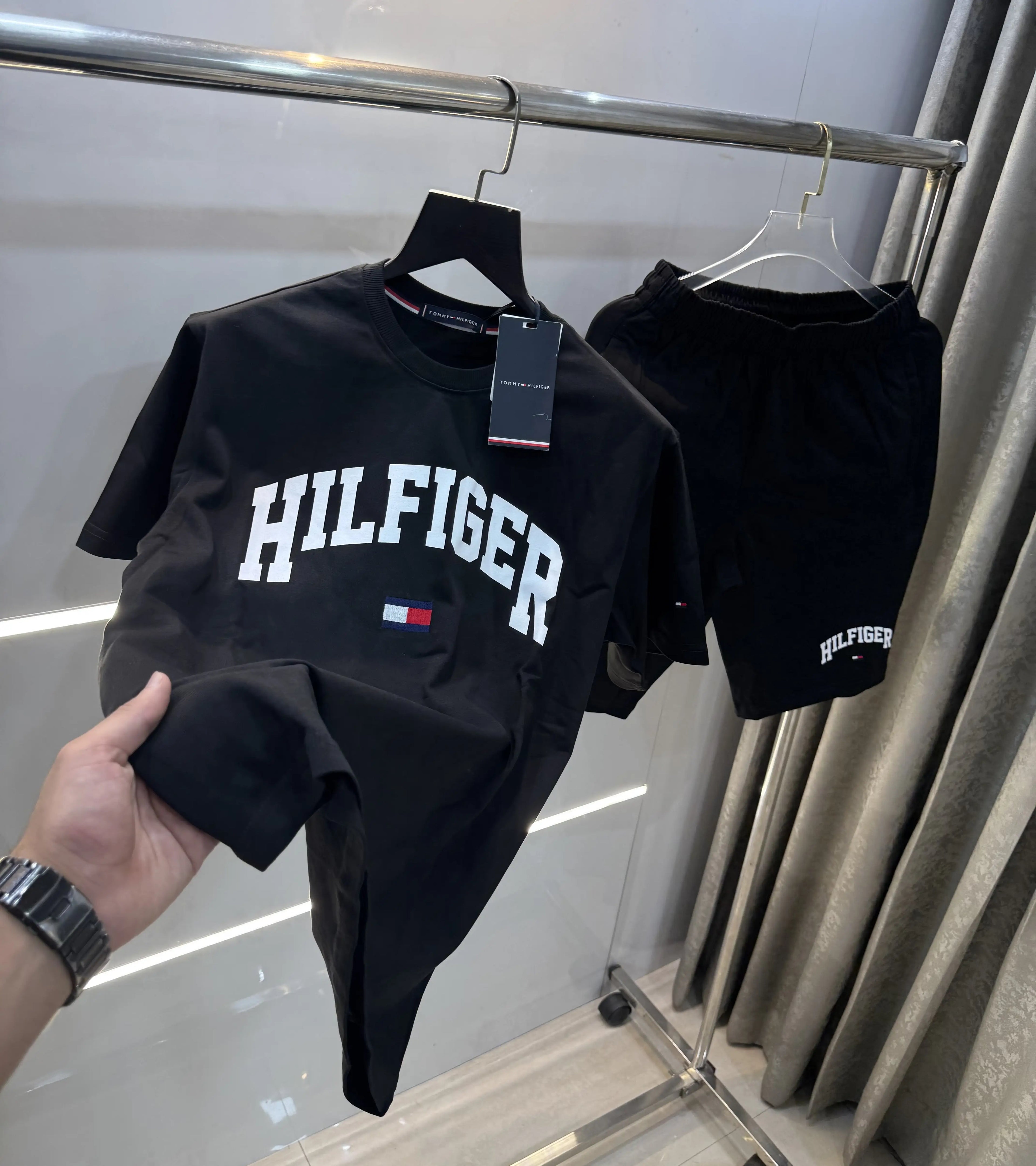 Tommy Hilfiger Black Logo Work Imported Premium cord set