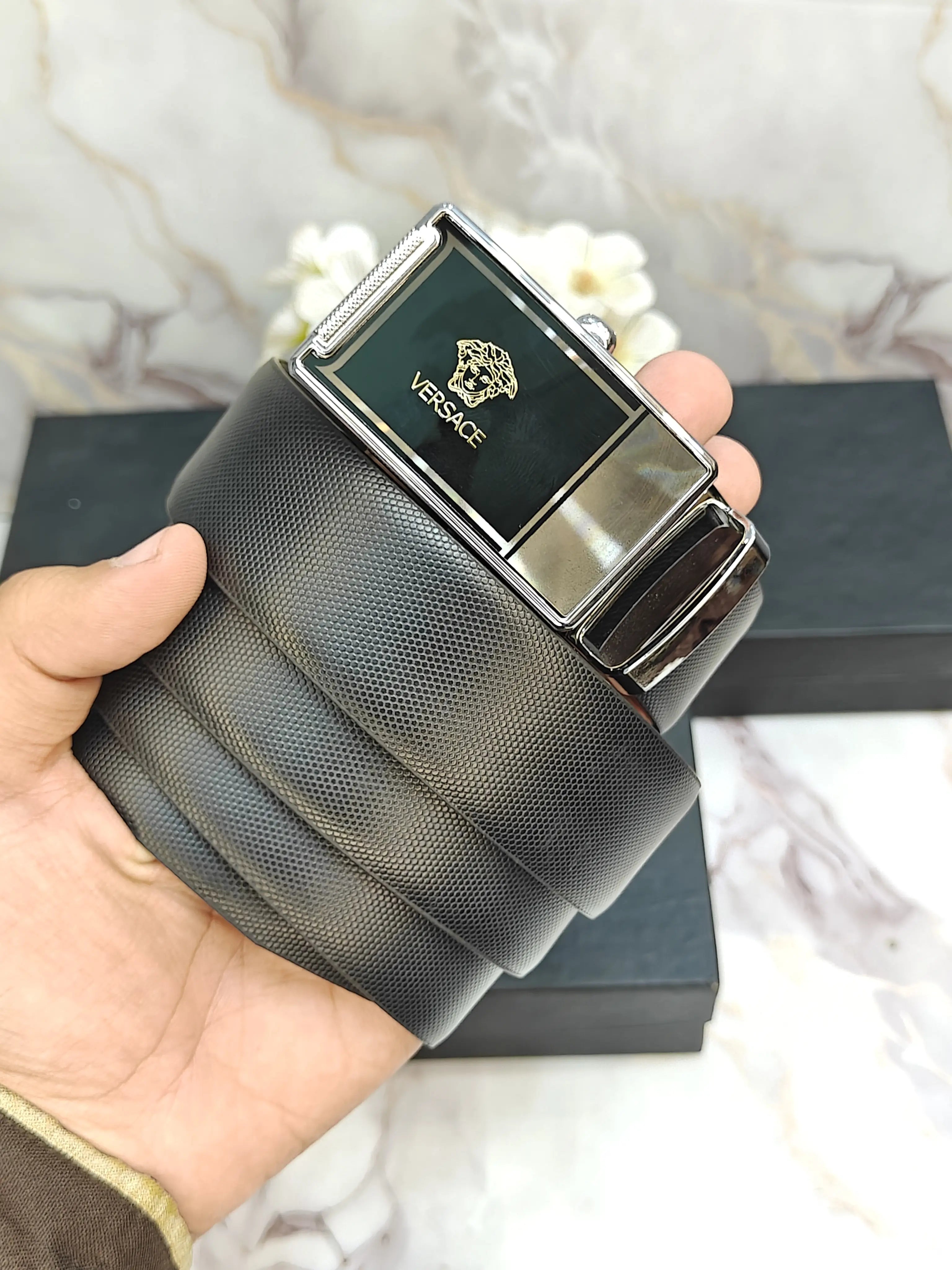VERSACE IMP PREMIUM QUALITY AUTOLOCK REVERSIBLE BELT WITH OG BOX