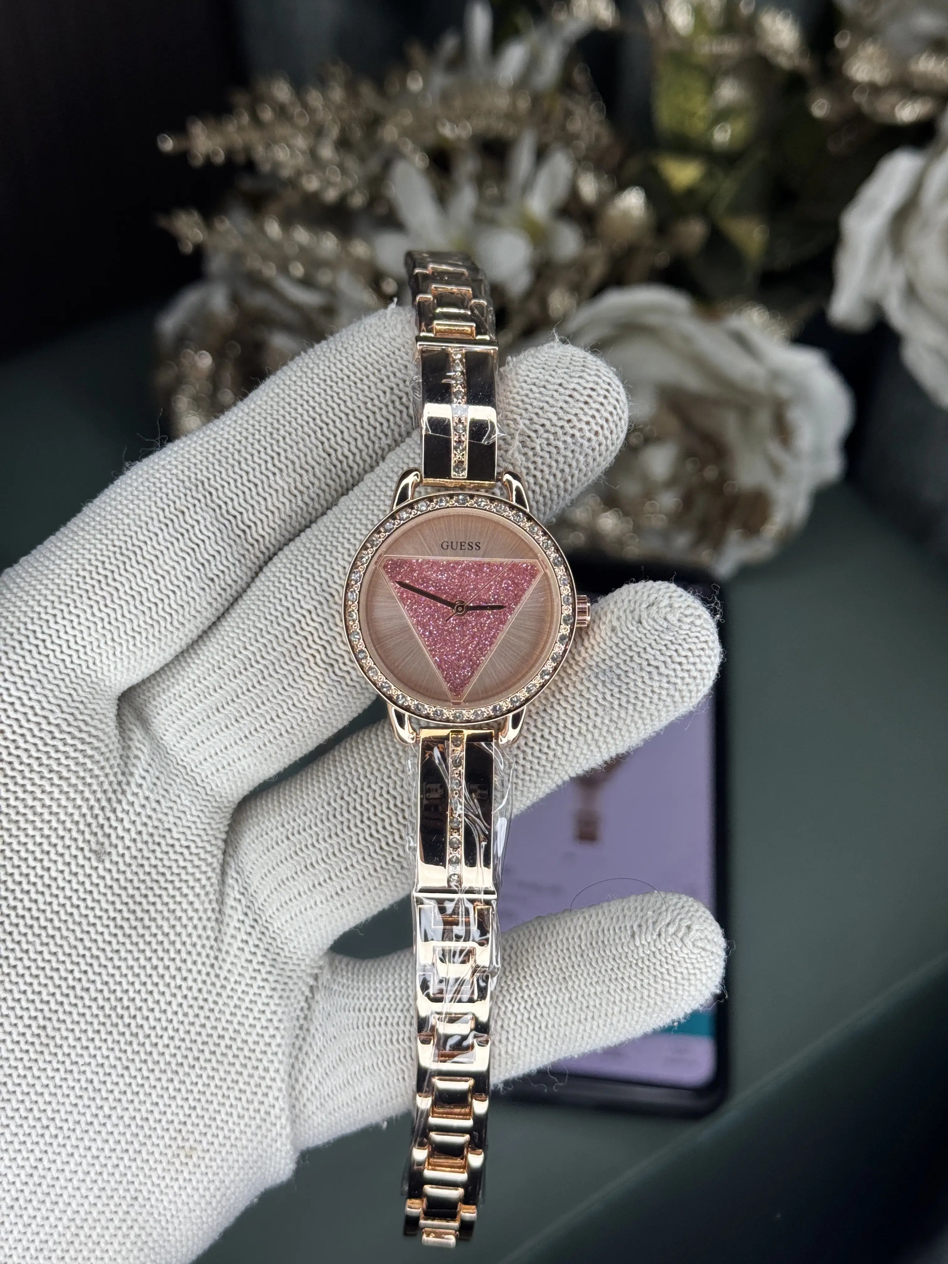 Gues s Tri Bellini Rose Gold Pink Premium Watch