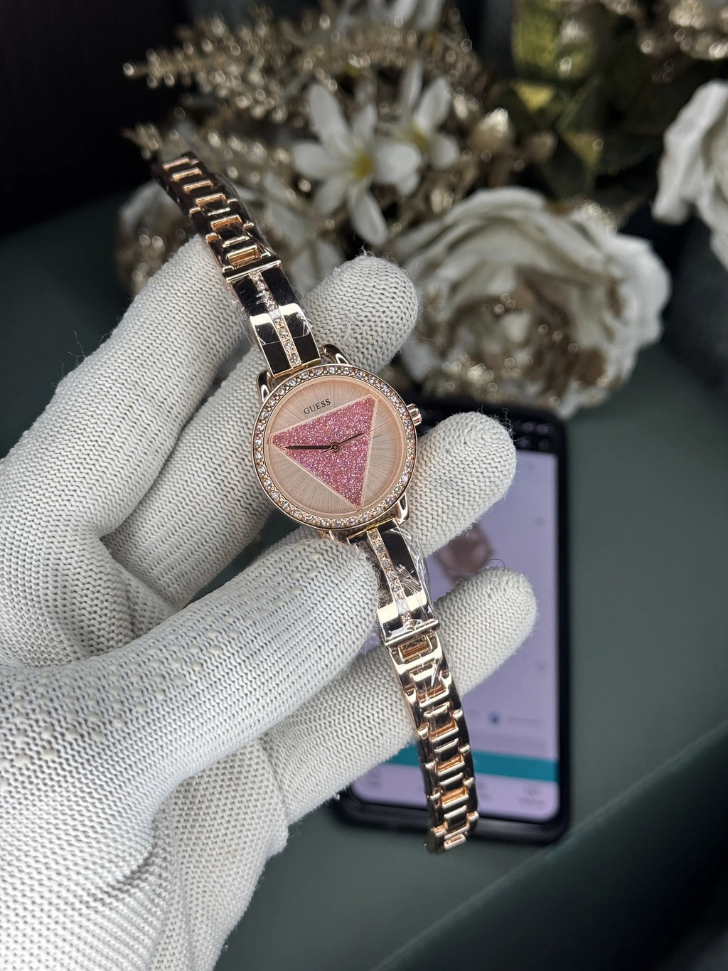 Gues s Tri Bellini Rose Gold Pink Premium Watch