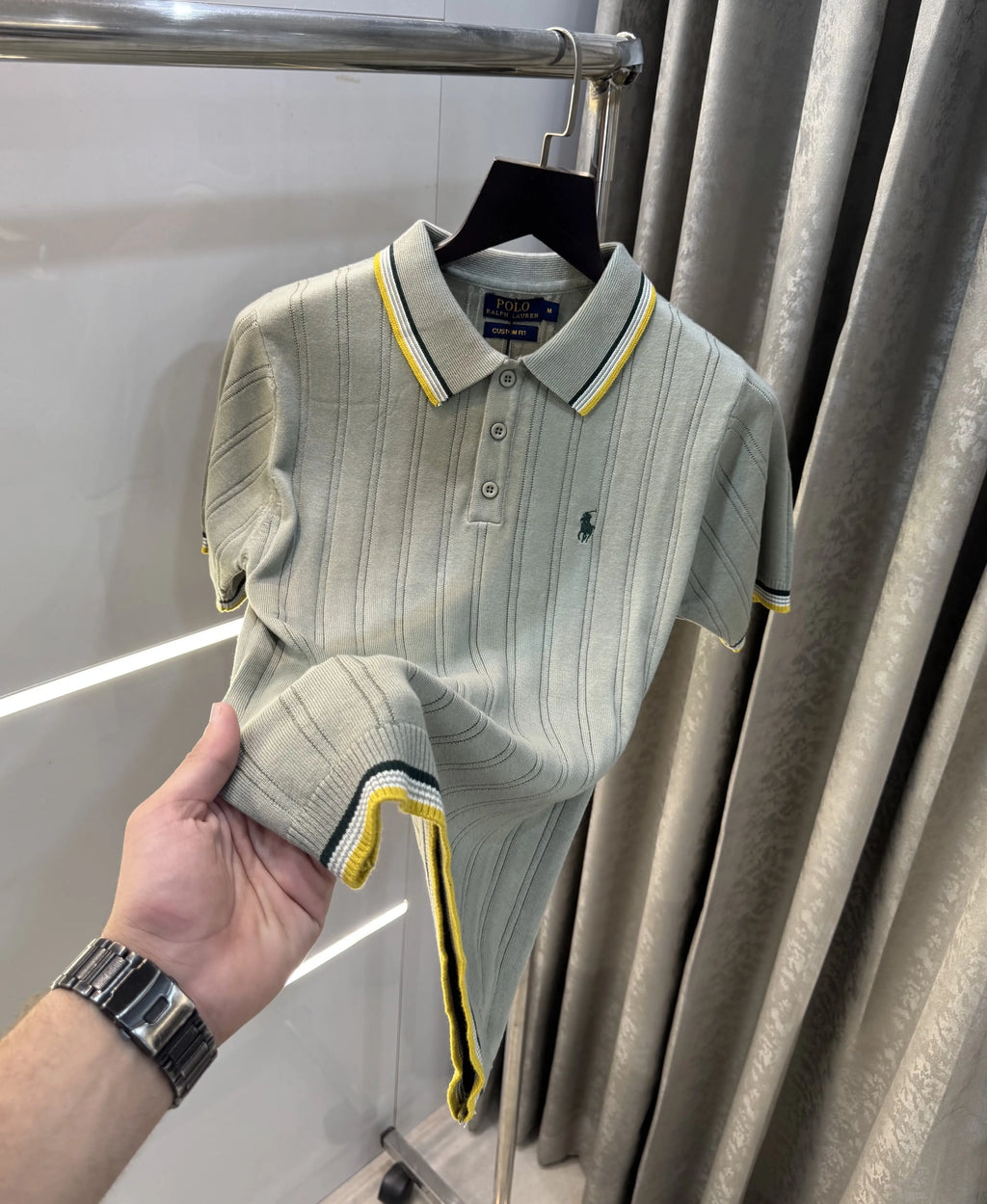 Ralph  Lauren Green Premium Knitted Polo T-Shirt