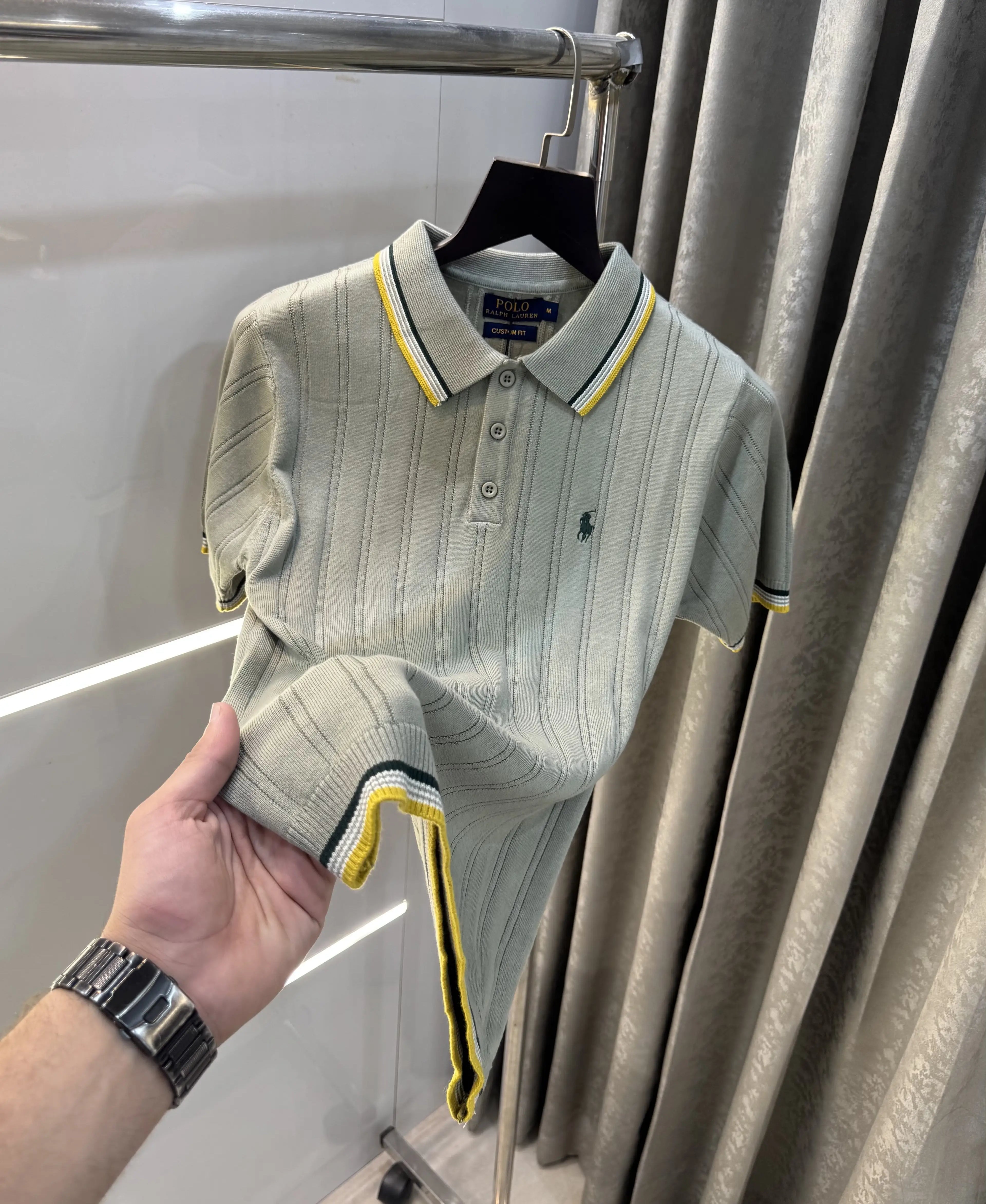 Ralph  Lauren Green Premium Knitted Polo T-Shirt
