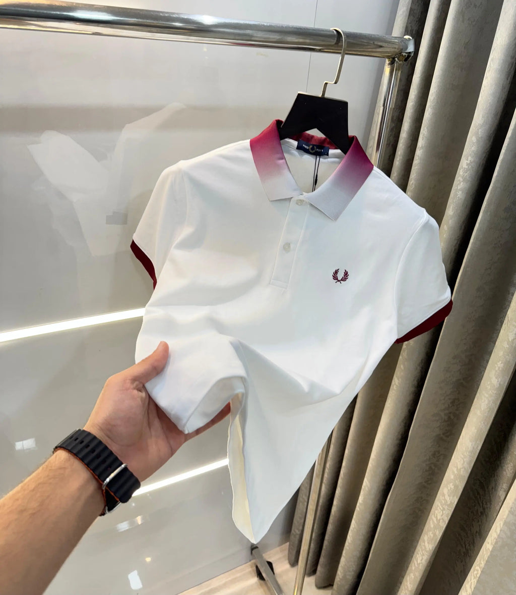 Fredperry White Logo Work Premium Polo T-Shirt
