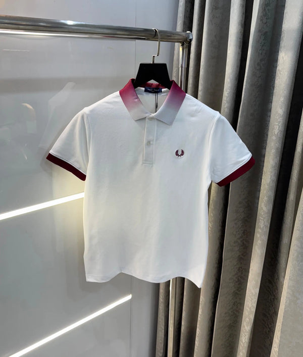 Fredperry White Logo Work Premium Polo T-Shirt