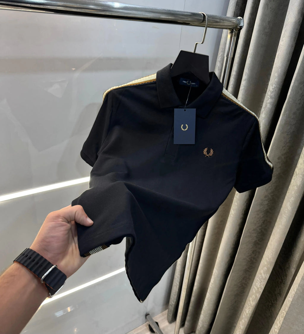 Fredperry Black Logo Work Premium Polo T-Shirt