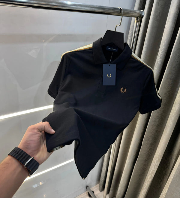 Fredperry Black Logo Work Premium Polo T-Shirt