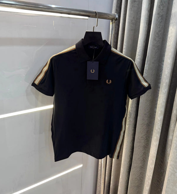 Fredperry Black Logo Work Premium Polo T-Shirt