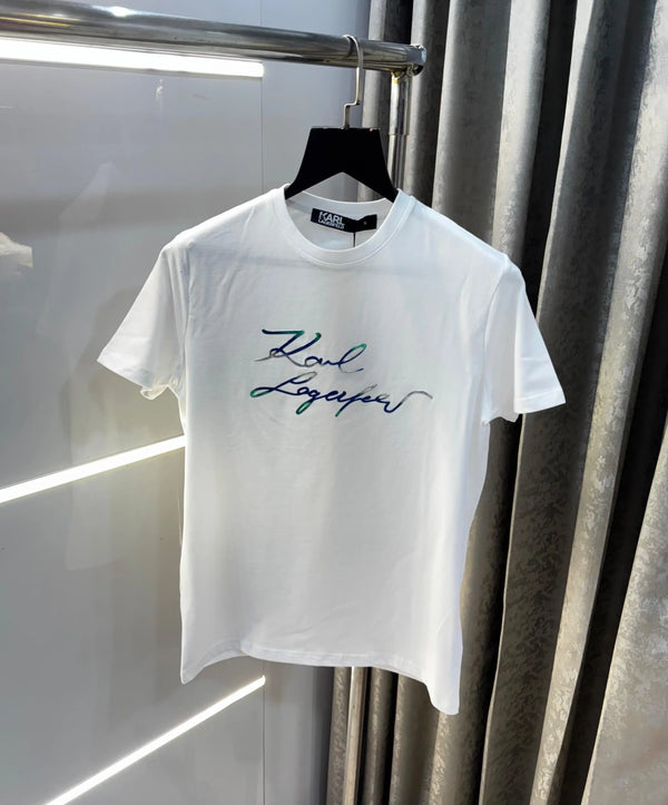 Karl Lagerfeld White Logo Print Imported T-Shirt