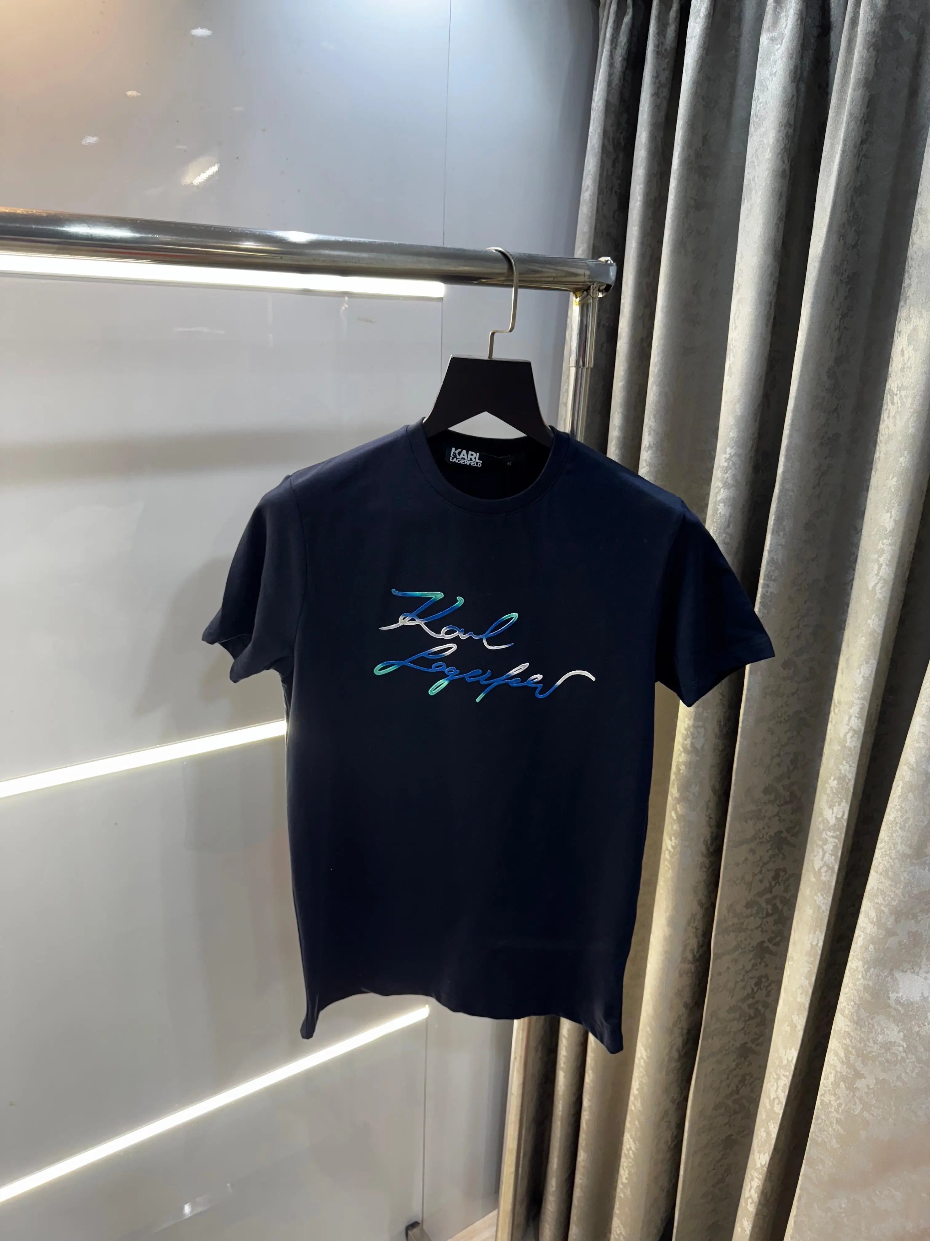Karl Lagerfeld Navy Blue Logo Print Imported T-Shirt Secondary image