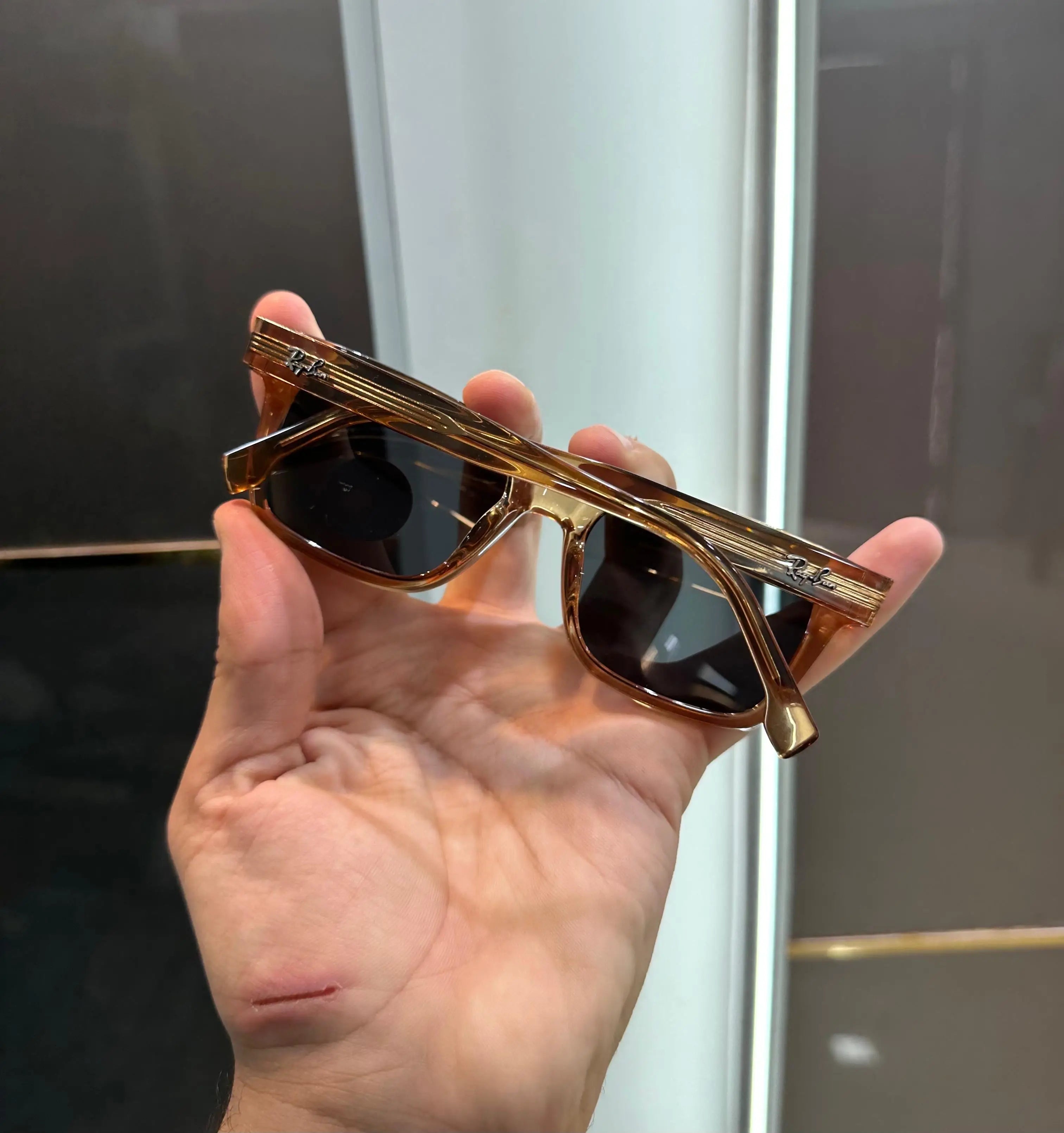 RayBan Brown Black Premium Shades 7701