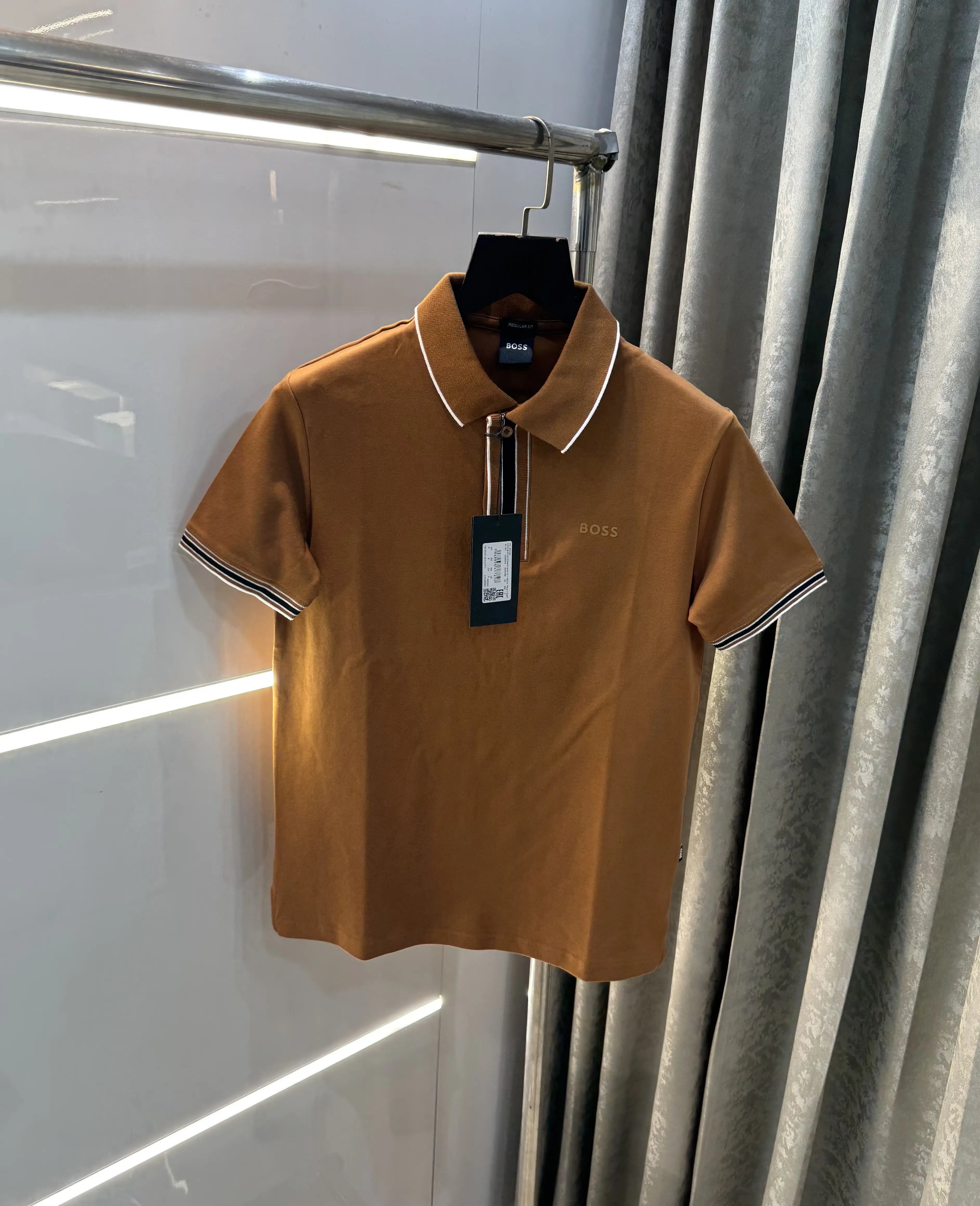 Hugo Boss Brown Logo Work Premium Polo T-Shirt