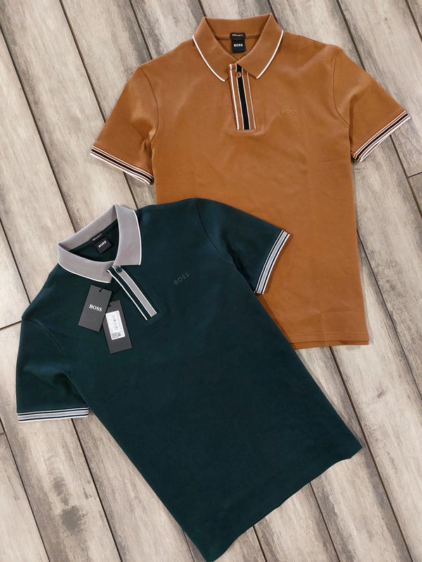 Hugo Boss Brown Logo Work Premium Polo T-Shirt