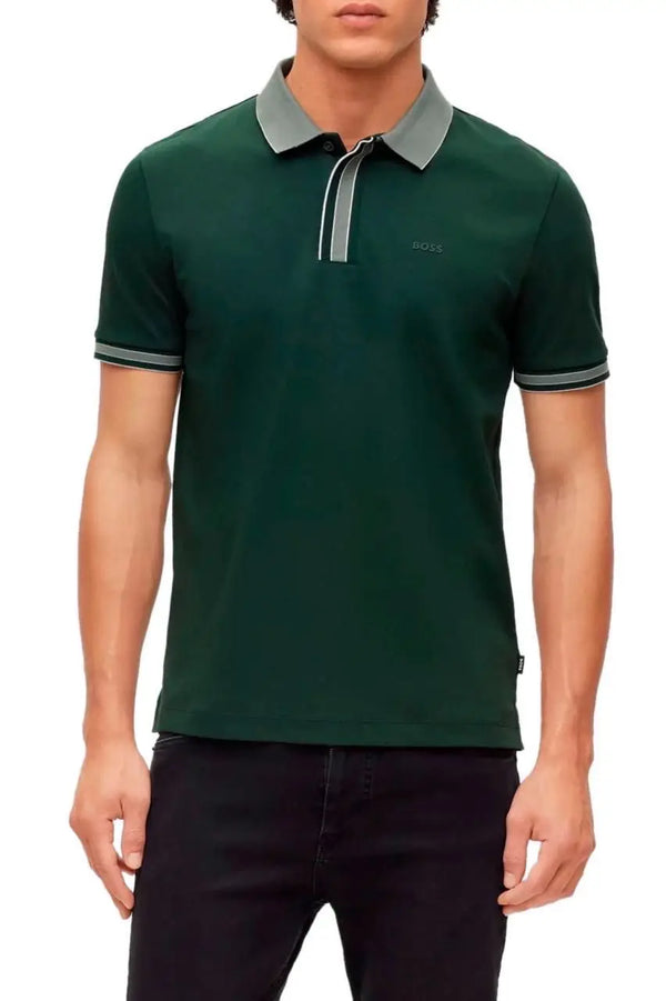 Hugo Boss Bottle Green Logo Work Premium Polo T-Shirt