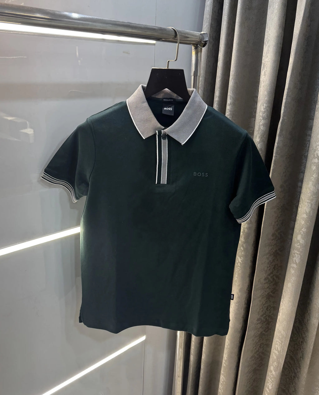 Hugo Boss Bottle Green Logo Work Premium Polo T-Shirt