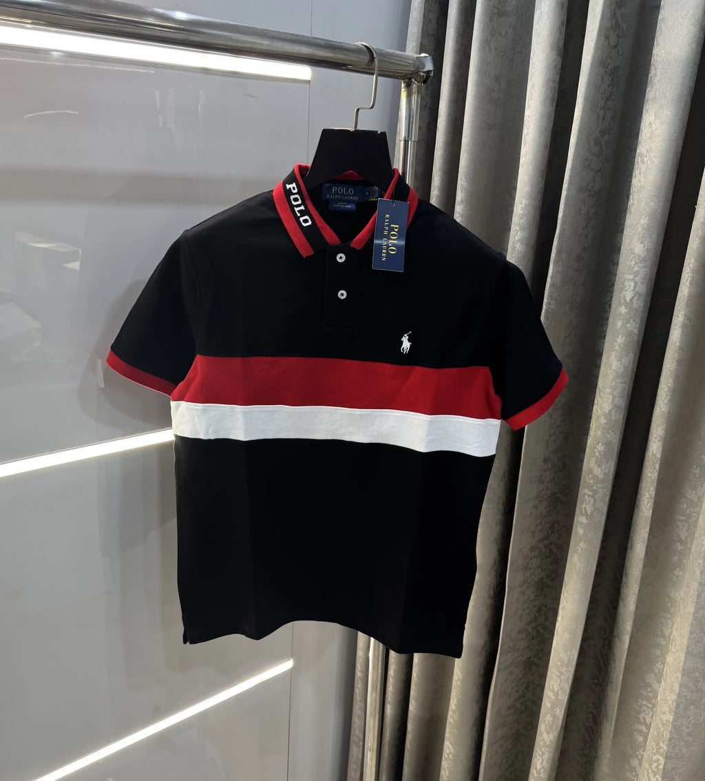 Ralph Lauren Black Embroidery Logo premium Polo T-shirt