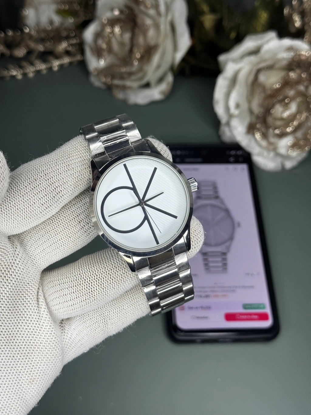 Calvin  Klein Silver White Premium Quartz Watch