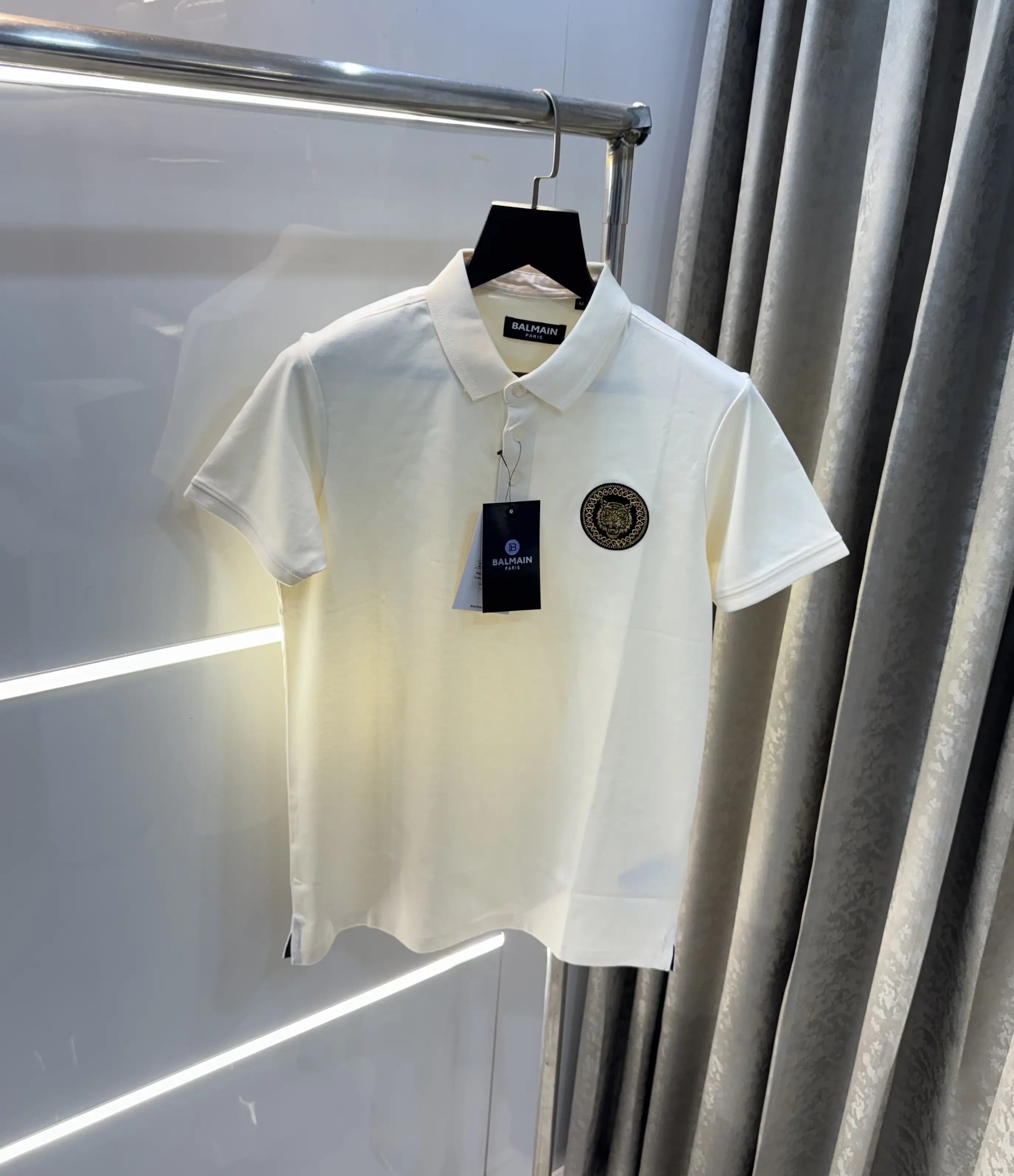 Balmai n Paris Cream Logo Work Imported Polo T-Shirt Main image