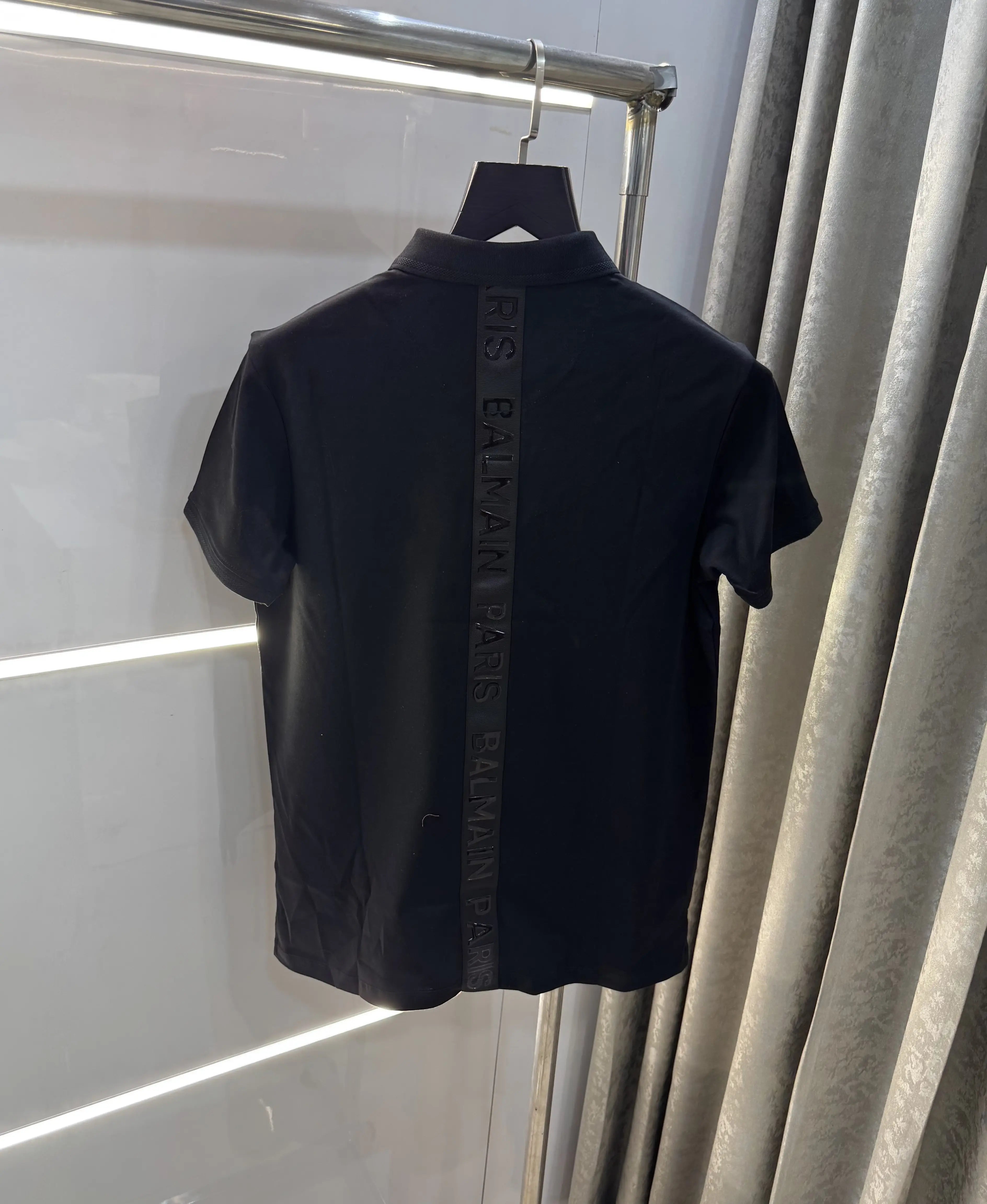 Balmai n Paris (B) Black Logo Work Imported Polo T-Shirt