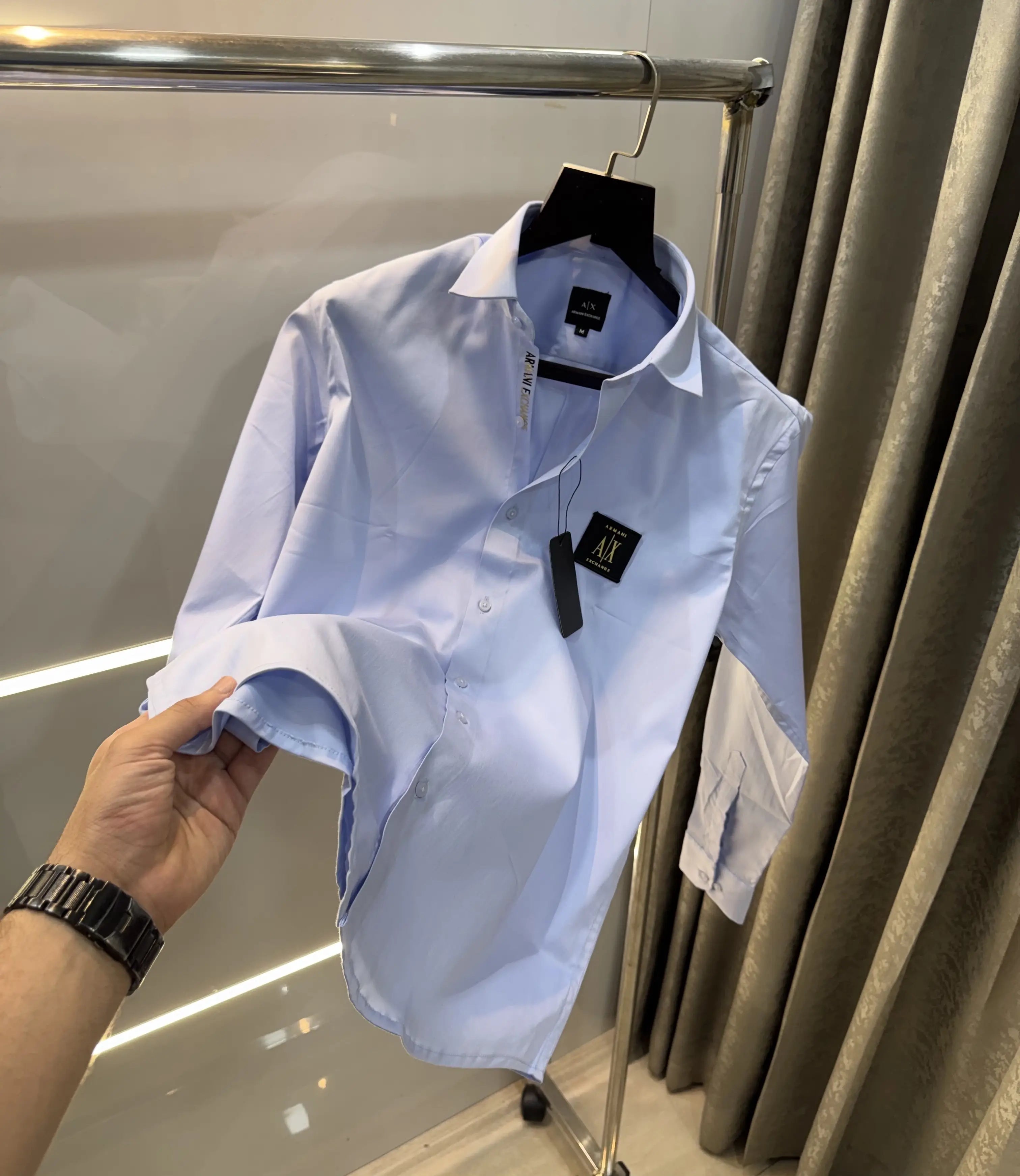 Arman i Exchange Sky Blue Logo Work Premium Shirt