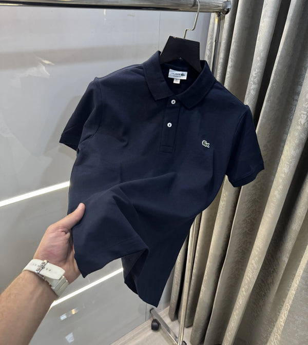 Lacost e Navy Blue Embroidery Logo Premium Polo T-Shirt