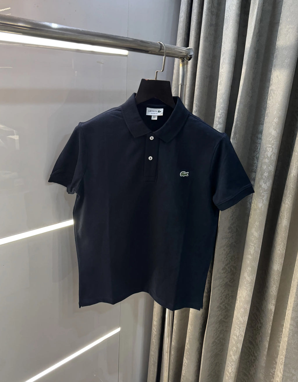 Lacost e Navy Blue Embroidery Logo Premium Polo T-Shirt