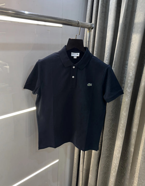 Lacost e Navy Blue Embroidery Logo Premium Polo T-Shirt