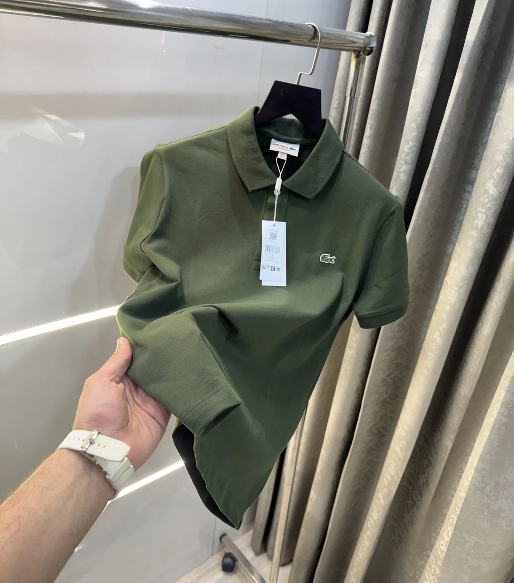 Lacost e Olive Embroidery Logo Premium Polo T-Shirt