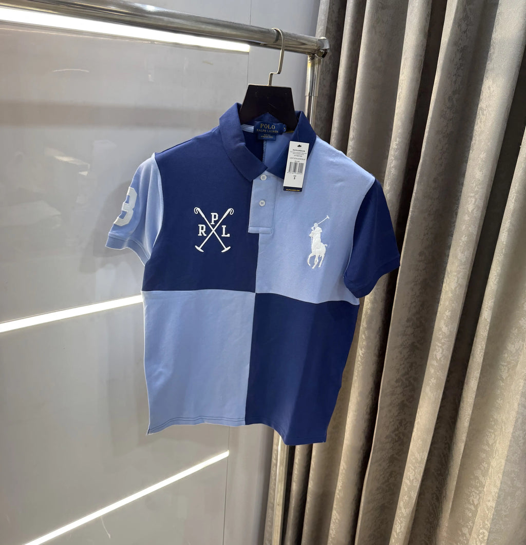 Ralph Lauren Blue Embroidery Logo premium Polo T-shirt