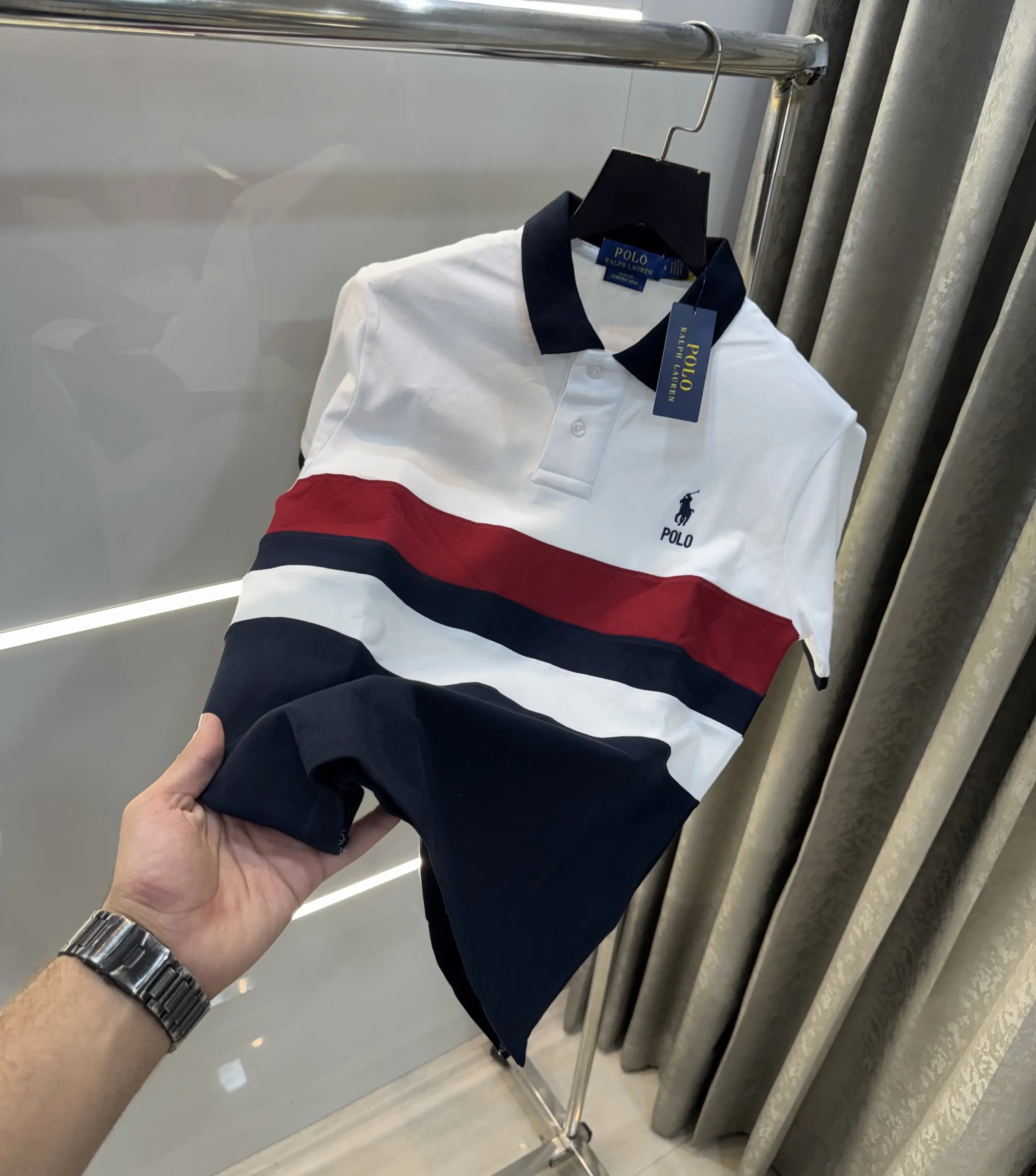 Ralph Lauren White Embroidery Logo premium Polo T-shirt