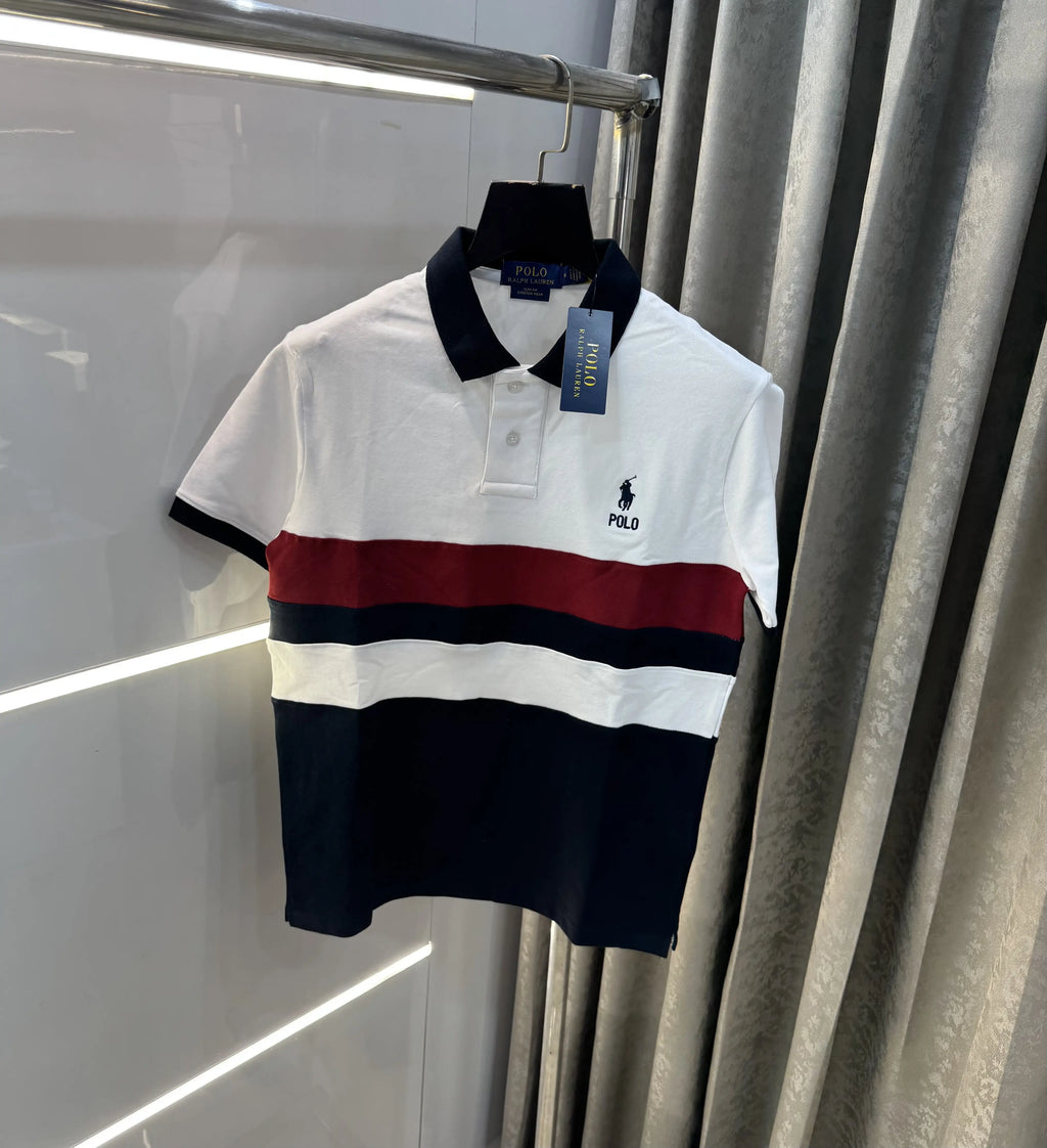 Ralph Lauren White Embroidery Logo premium Polo T-shirt