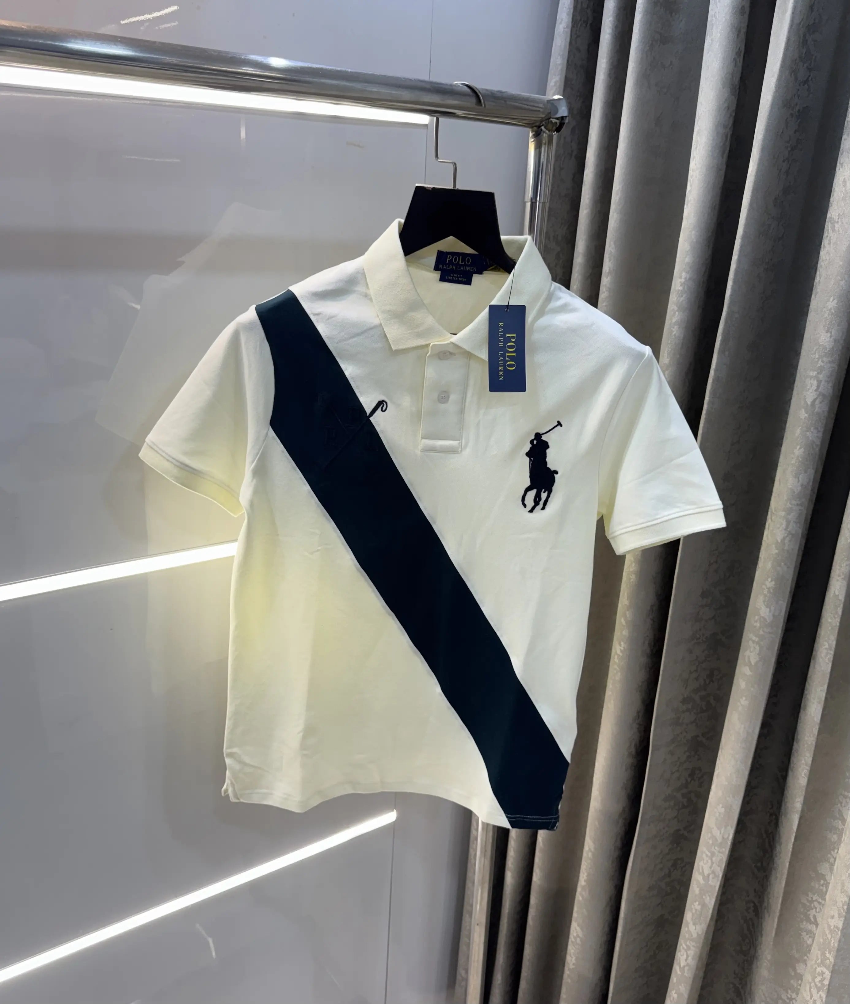 Ralph Lauren Cream Embroidery Logo premium Polo T-shirt