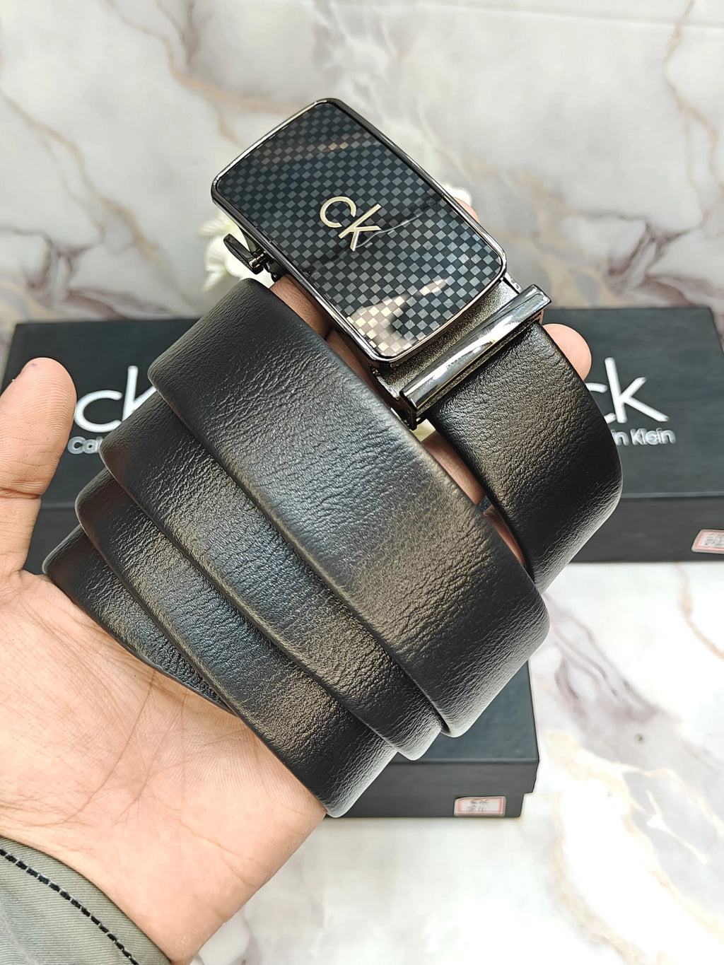 CK CALVIN KLEIN PREMIUM QUALITY AUTOLOCK BELT WITH OG BOX CK-513