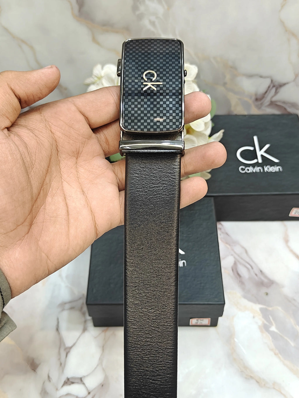 CK CALVIN KLEIN PREMIUM QUALITY AUTOLOCK BELT WITH OG BOX CK-513