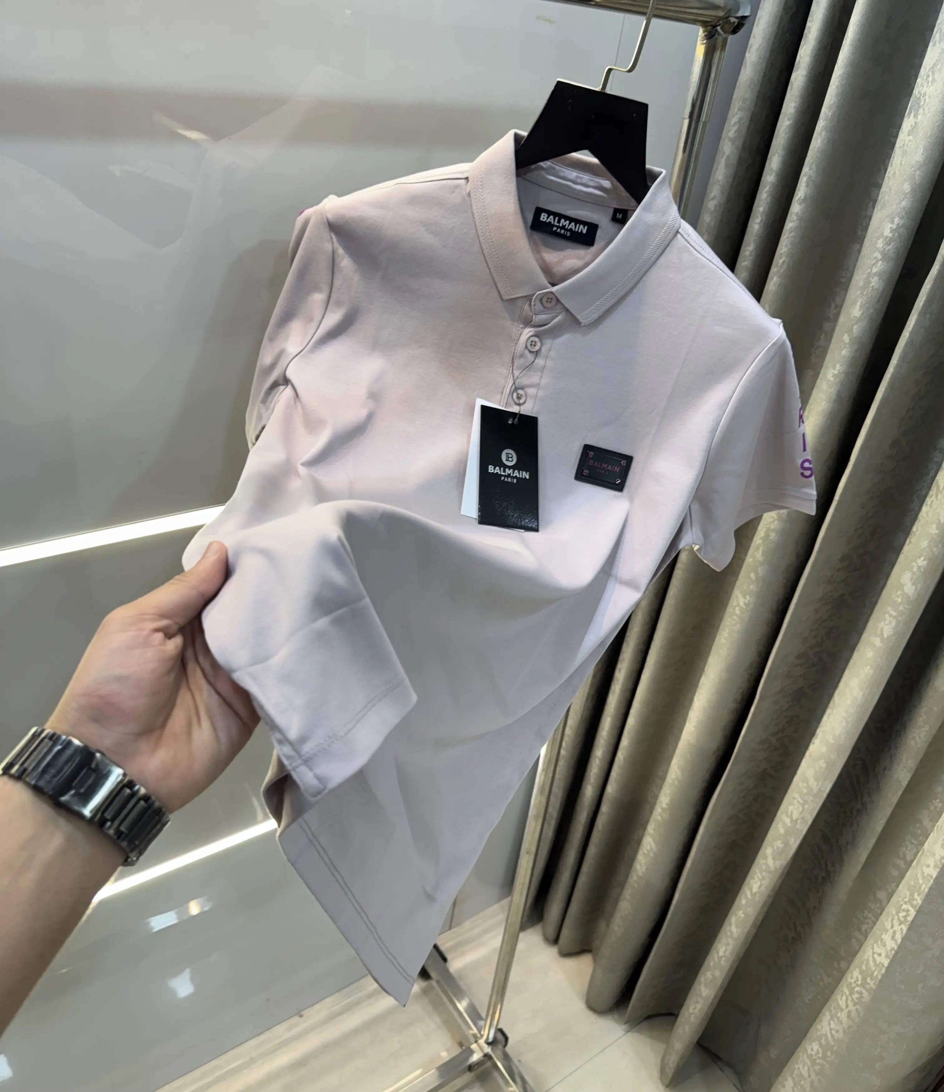 Balmai n Paris Peach Logo Work Imported Polo T-Shirt Main image